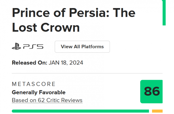 "Прекрасная метроидвания, от которой сложно оторваться": Prince of Persia: The Lost Crown получает высокие оценки