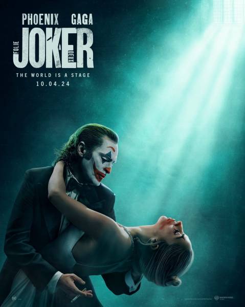 Хоакин Феникс и Леди Гага в танце на постере фильма "Джокер: Безумие на двоих"
